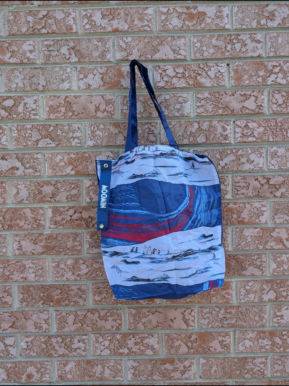 Moomin Blue and Red Graphic Foldable Tote